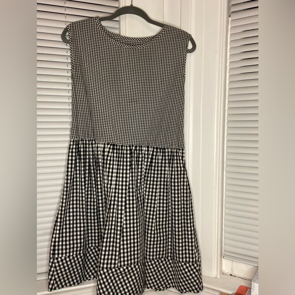 Madewell black gingham dress